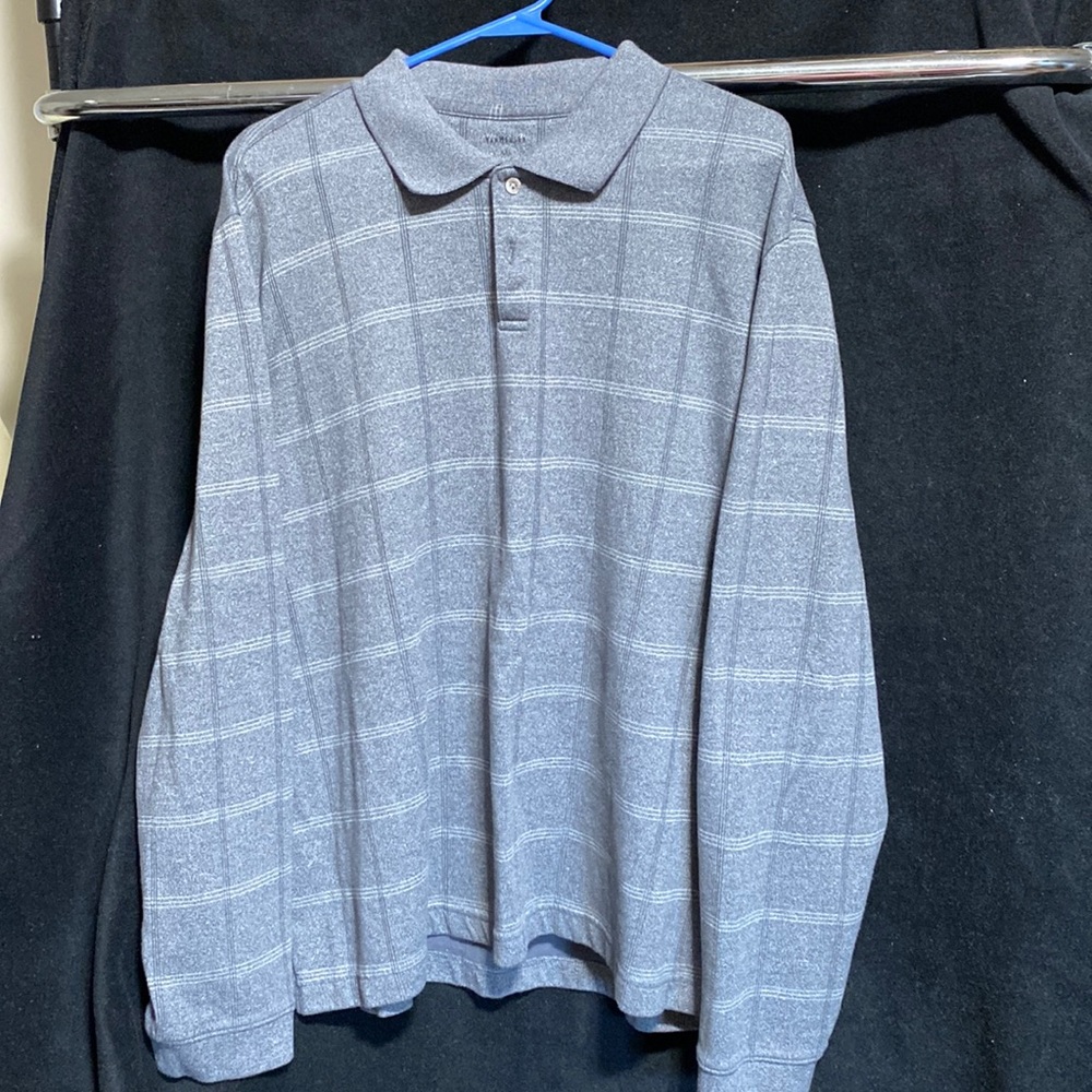 VanHeusen men’s XXL long sleeve gray polo shirt *